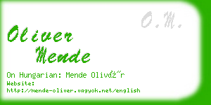 oliver mende business card